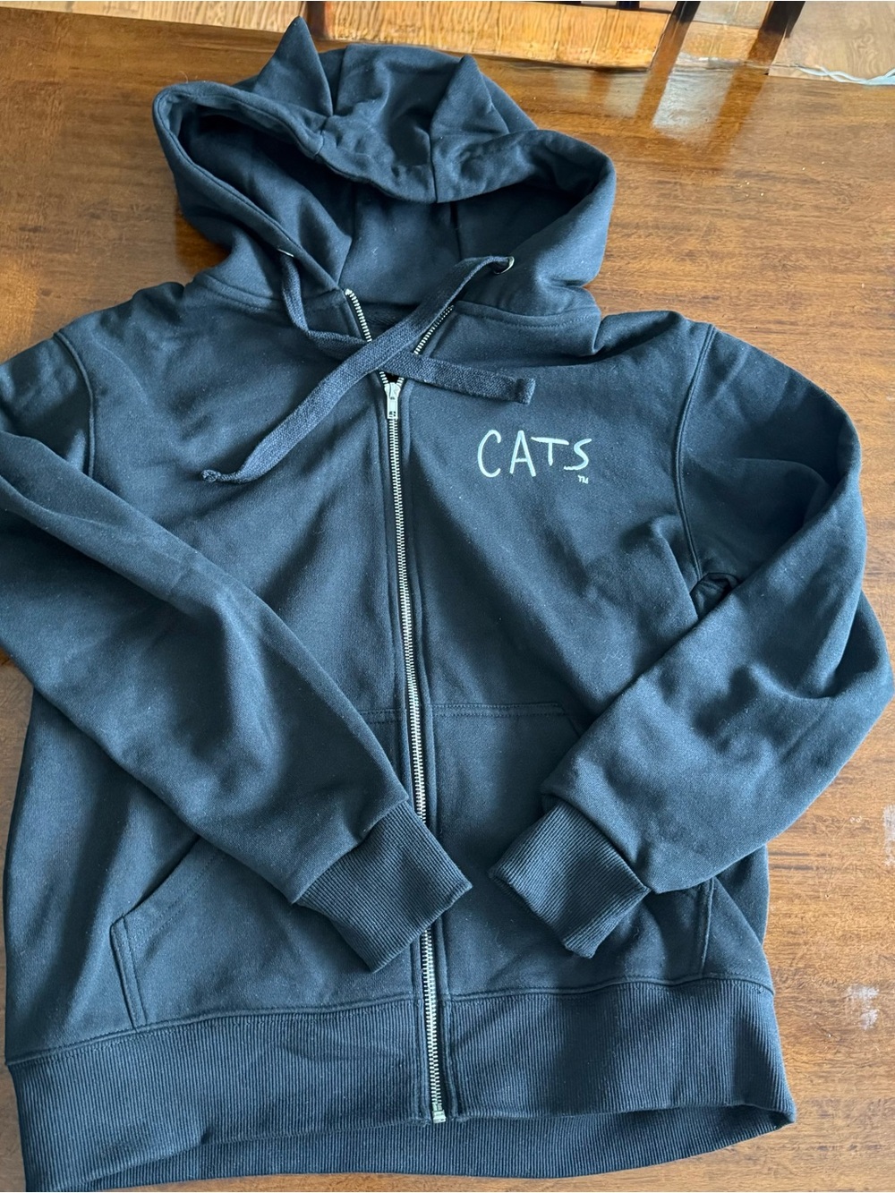 Broadway Cats Full Zip Hoodie Sweatshirt with Ears on the Hood Medium